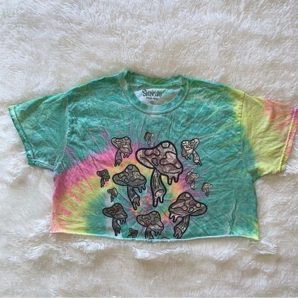 Sold! Trippy mushroom summer tie dye crop top - Picture 4 of 10